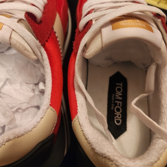 Red and white shoes with TF on it - Picture 2 of 9